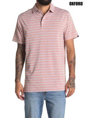 OXFORD NWT WESTON S/S STRIPE PRINT BRUSCHETTA HEATHER POLO. SIZE M